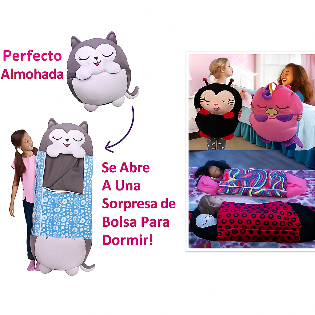 🦈 Happy Napper  – Peluche, Cama y Diversión en Uno Solo
