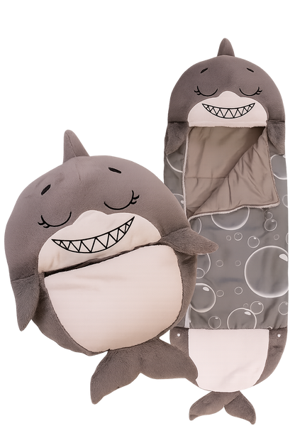🦈 Happy Napper  – Peluche, Cama y Diversión en Uno Solo