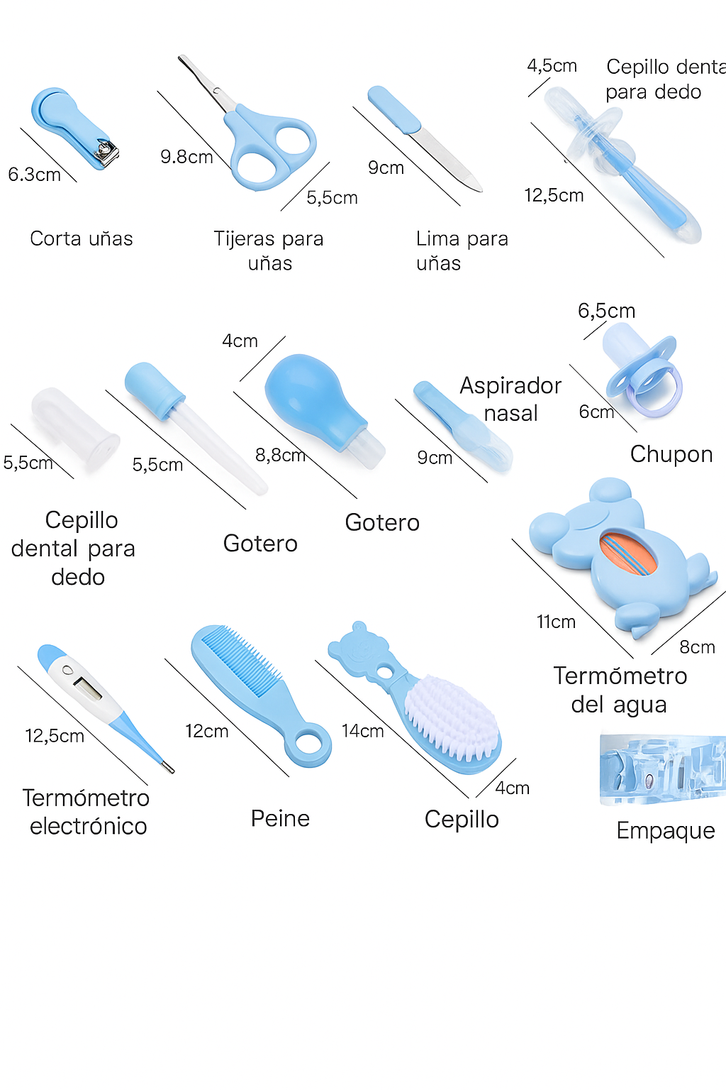 💖 Kit de Aseo para Bebé – 13 Piezas de Cuidado Total